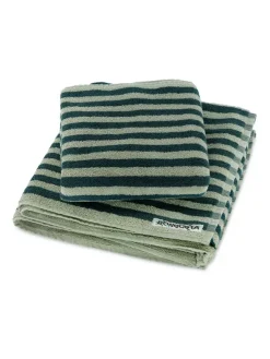Naram towel - Sea foam & Deep teal fra Bongusta