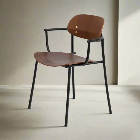 Ori spisebordsstol m. armlæn, valnød fra Stellar Works