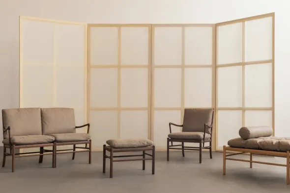 OW149-2 Colonial sofa valnød olie, Terra-læder af Ole Wanscher