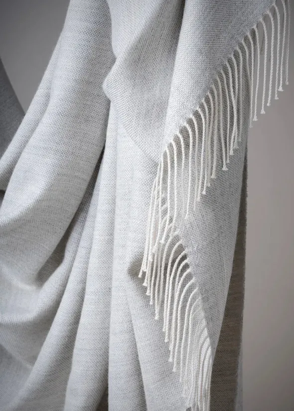 Panama Plaid, grey sand fra Silkeborg Uldspinderi
