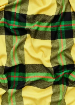 Queen blanket - Field yellow tartan fra Magniberg