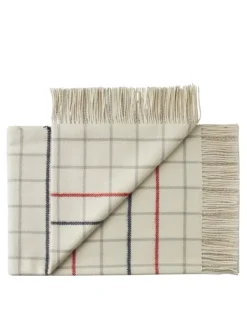 Quito Plaid, white sailor red fra Silkeborg Uldspinderi