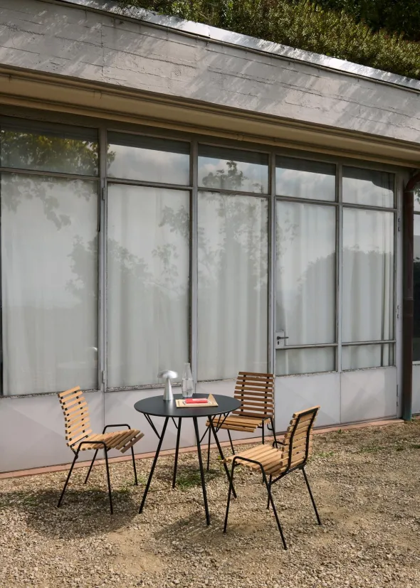 RHF Terrace cafésæt i teak/sort med 2 stole og 1 bord fra &Tradition