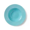 Rhombe dyb tallerken, turkis Ø24,5 cm fra Lyngby Porcelæn