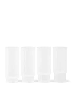 Ripple Long Drink Glasses Frosted, sæt á 4 fra Ferm Living