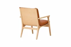 Rén loungestol, small, eg, hynder m. cognac læder