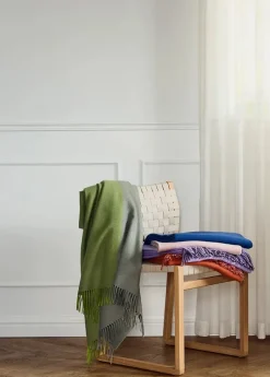Secret Plaid, lime/moss fra Silkeborg Uldspinderi