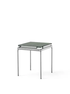Sett LN11 Sidebord, verde guatemala marble / dark chrome fra &Tradition