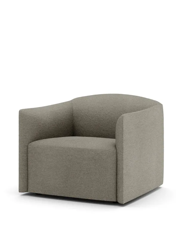 Shore Lounge Chair Extended Base, dark taupe fra New Works