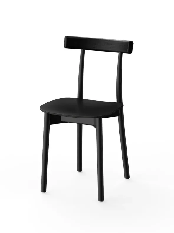 Skinny wooden chair, ash/black fra Nine