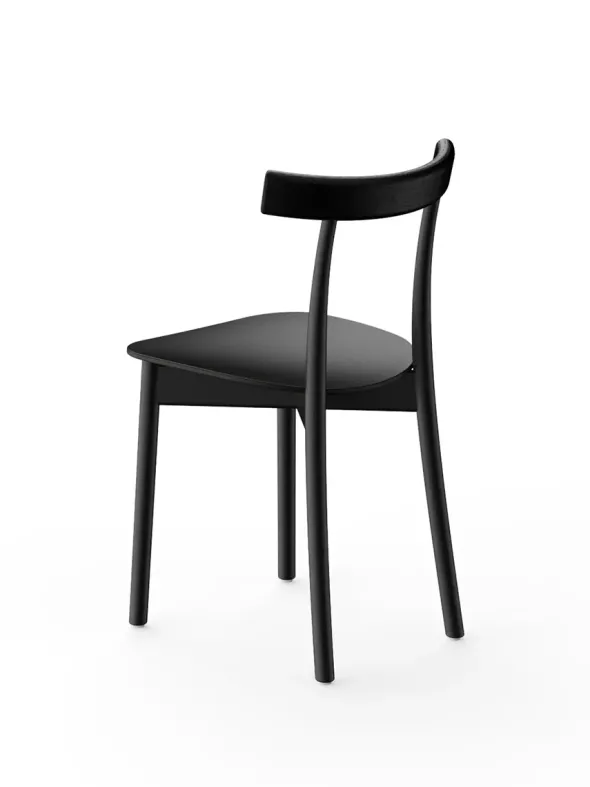 Skinny wooden chair, ash/black fra Nine
