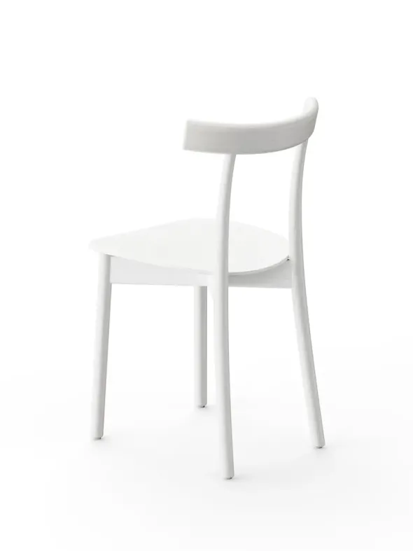 Skinny wooden chair, ash/white fra Nine