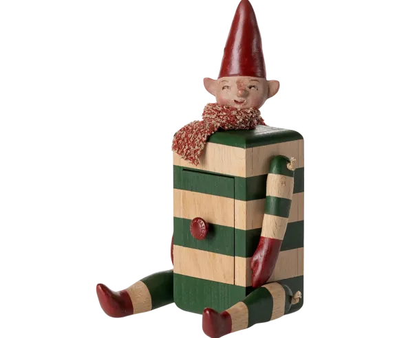 Skuffenisse – Elf with Drawer, grøn fra Maileg