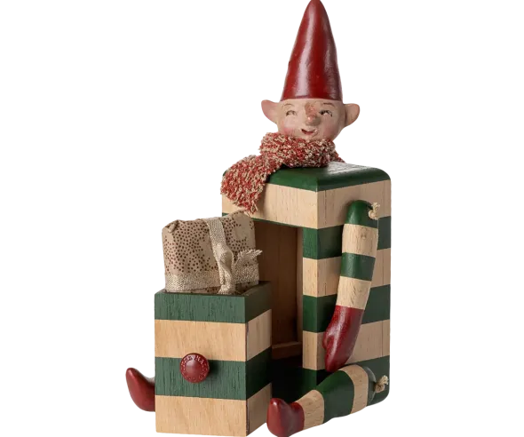 Skuffenisse – Elf with Drawer, grøn fra Maileg