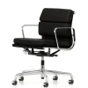 Soft Pad Chair EA 217 Kontorstol, sort læder/krom stel fra Vitra