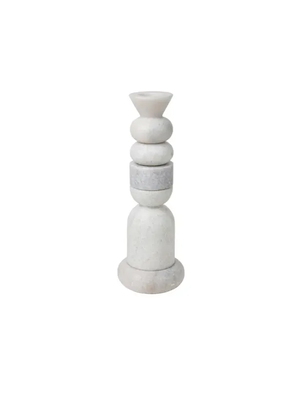 Stone Stacking Candleholder White fra Tom Dixon