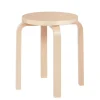 Stool E60, lakeret birk fra Artek