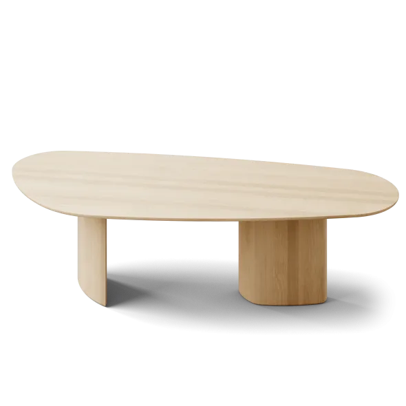 Tangent spisebord, rektangulær sæbebehandlet eg fra DK3