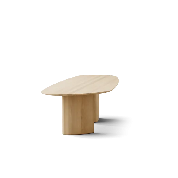 Tangent spisebord, rektangulær sæbebehandlet eg fra DK3