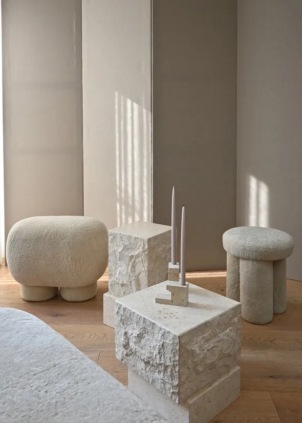Temple Coffee Table Low, limestone fra 101 Copenhagen