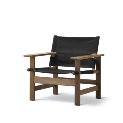 The Canvas Chair, røget eg sort canvas af Børge Mogensen