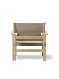 The Canvas Chair, sæbebehandlet eg natur canvas af Børge Mogensen