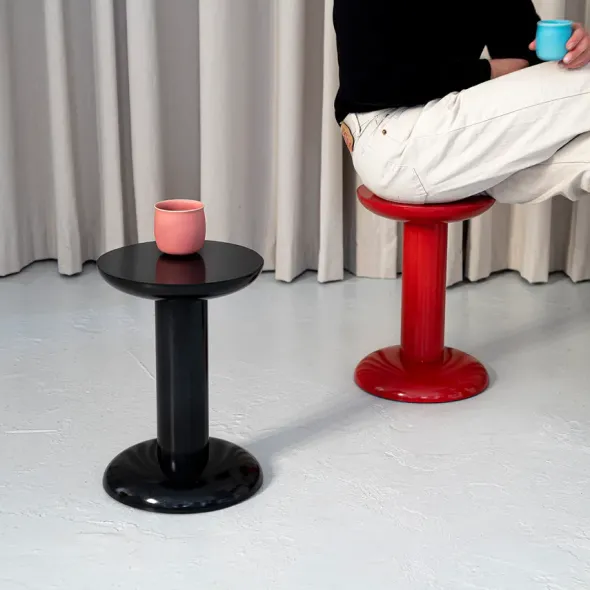 Thing Sidebord/Skammel, black fra raawii