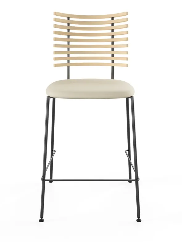 Tiger Barstol, creme læder fra Naver Collection