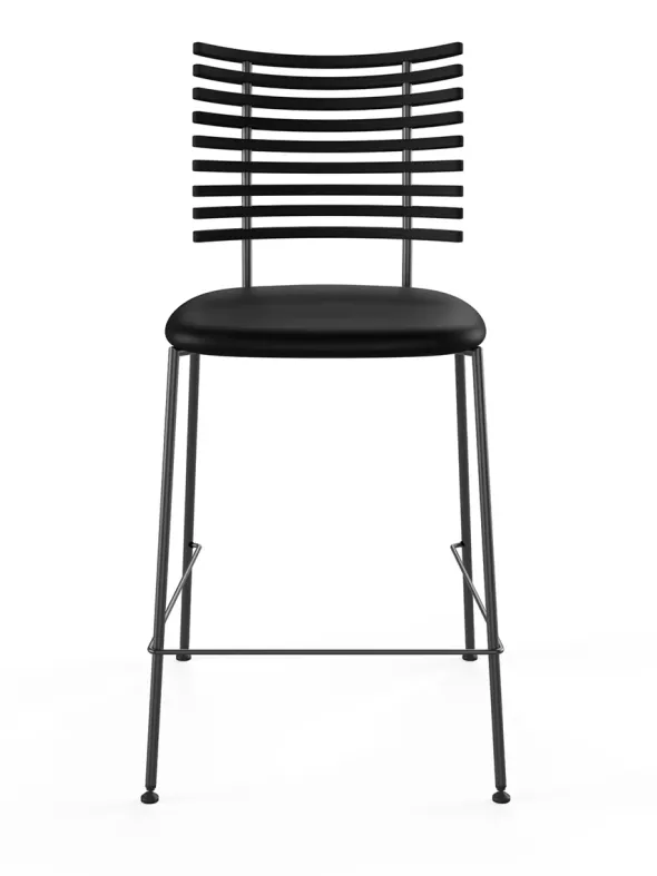 Tiger Barstol, sort læder fra Naver Collection