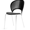 Trinidad stol m. sort læder på sæde fra Fredericia Furniture