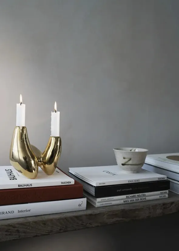 Unity Candleholder, gold fra Hein Studio