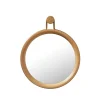 Utility Round Mirror Small Oak natural Aged gold fra Stellar Works