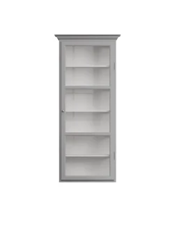 Væghængt Vitrineskab Classic V4, lys grå fra Lindebjerg Design