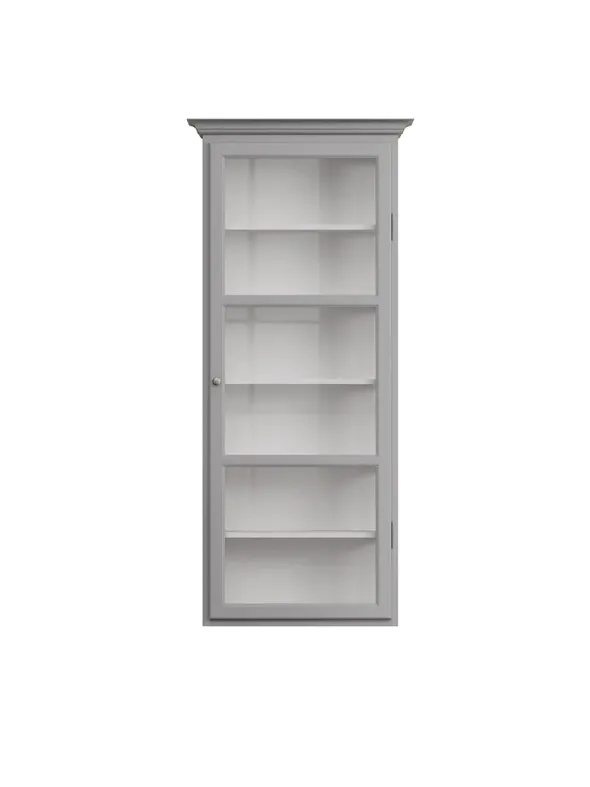 Væghængt Vitrineskab Classic V4, lys grå fra Lindebjerg Design