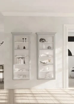 Væghængt Vitrineskab Classic V4, lys grå fra Lindebjerg Design