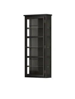 Væghængt Vitrineskab N4, dark oak fra Lindebjerg Design