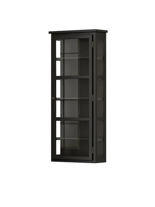 Væghængt Vitrineskab N4, dark oak fra Lindebjerg Design