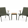 Ville loungesæt i Teak & Bronze Green med 2 stole og 1 skammel fra &Tradition