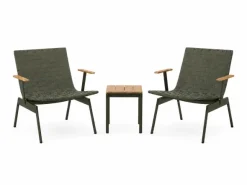 Ville loungesæt i Teak & Bronze Green med 2 stole og 1 skammel fra &Tradition
