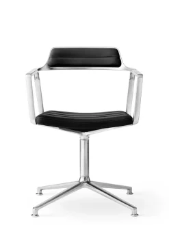 VIPP452 Swivel Chair, sort læder fra Vipp