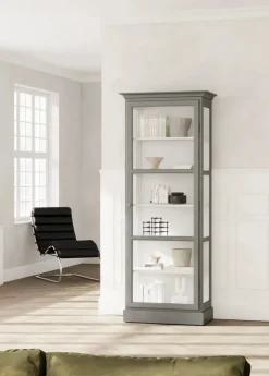 Vitrineskab Classic V1, antracit fra Lindebjerg Design