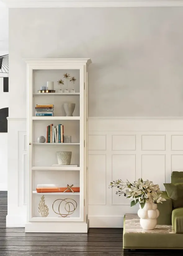 Vitrineskab Classic V1, hvid fra Lindebjerg Design