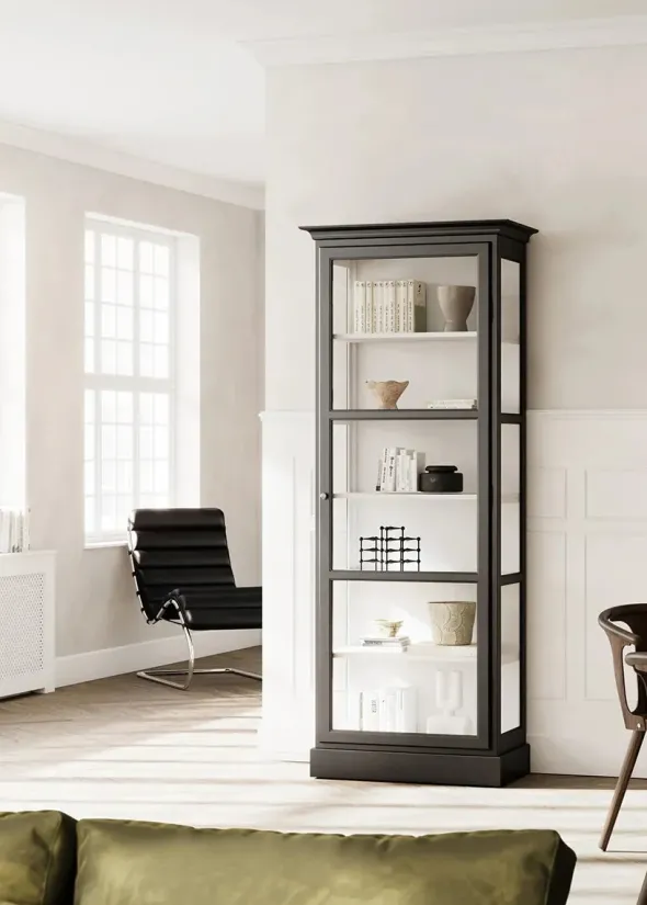 Vitrineskab Classic V1, sort fra Lindebjerg Design