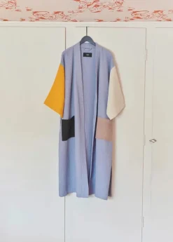 Waffle Badekåbe, dusty blue multi fra Hay