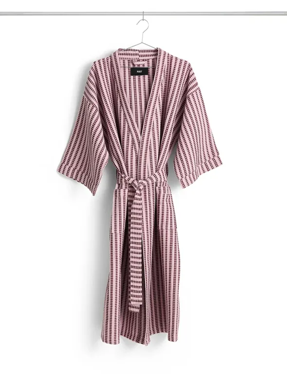 Waffle Badekåbe, stripe cool pink fra Hay