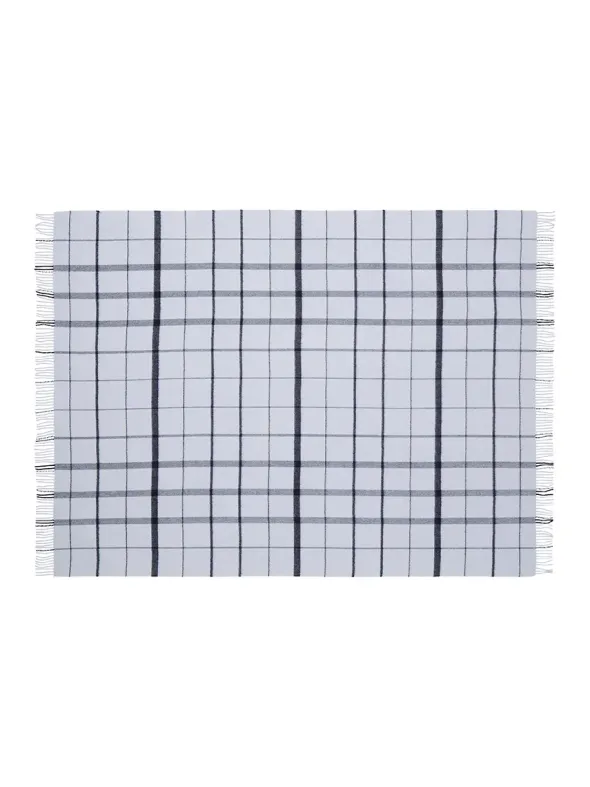 Warp & Weft Plaid, concrete/midnight fra Silkeborg Uldspinderi