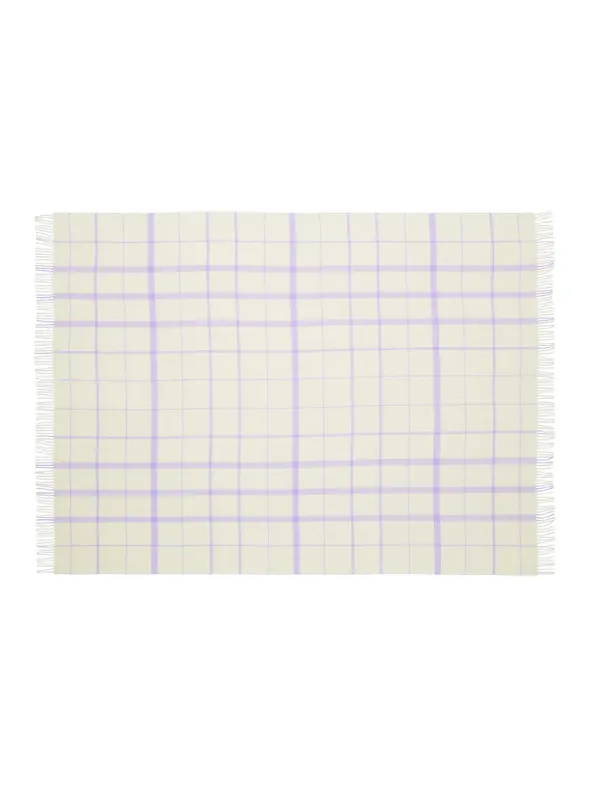 Warp & Weft Plaid, raw white/lilac fra Silkeborg Uldspinderi
