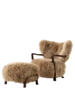 Wulff lænestol inkl. skammel - Sheepskin Honeyfra &Tradition